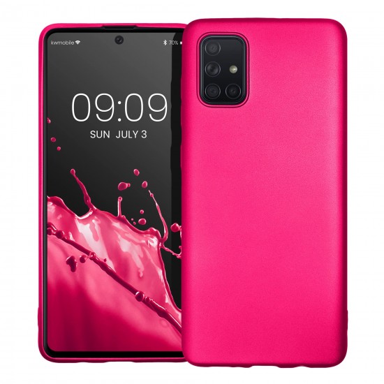 kwmobile telefoonhoesje compatibel met Samsung Galaxy A71 - Hoesje voor smartphone - Back cover in metallic roze