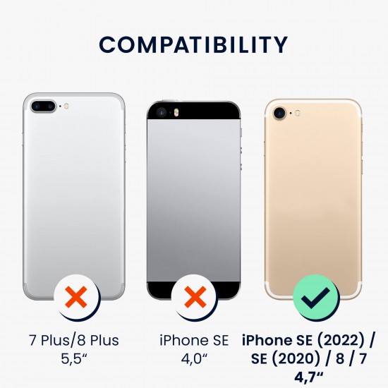 kwmobile telefoonhoesje compatibel met Apple iPhone SE (2022) / SE (2020) / 8/7 - Hoesje voor smartphone - Back cover in mat lichtblauw