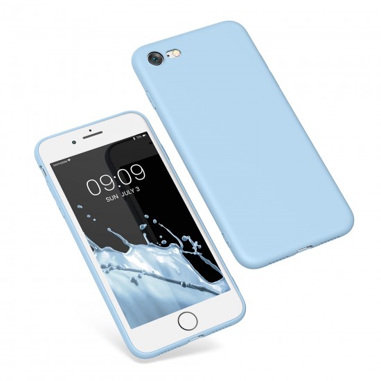 kwmobile telefoonhoesje compatibel met Apple iPhone SE (2022) / SE (2020) / 8/7 - Hoesje voor smartphone - Back cover in mat lichtblauw