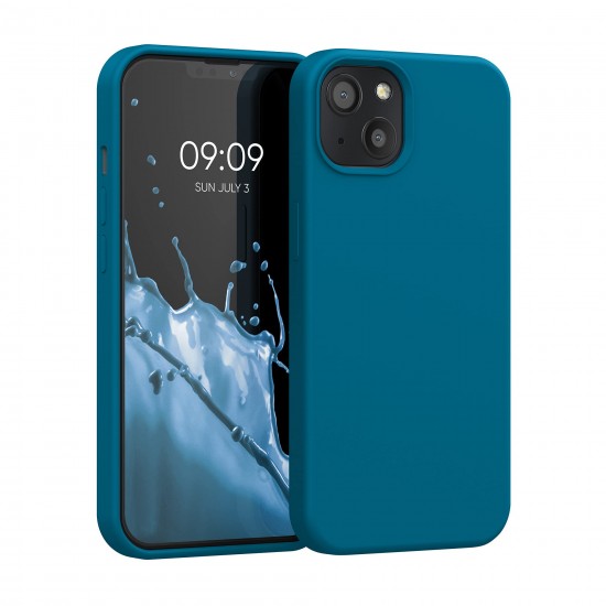 kwmobile telefoonhoesje compatibel met Apple iPhone 13 - Hoesje met siliconen coating - Smartphone case in Caribisch blauw