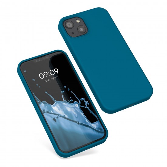 kwmobile telefoonhoesje compatibel met Apple iPhone 13 - Hoesje met siliconen coating - Smartphone case in Caribisch blauw