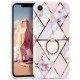 Imikoko Hoes voor iPhone X/XS Hoes Mobiele telefoonhoes met Ring Beschermende Elegant Beschermend Schokbestendig Hoesje Achterkant Hoes Bloemenpatroon TPU Siliconen Retro Bloemen Serie Mode Ontwerp Anti-stof Krassen (Bloemen 4)