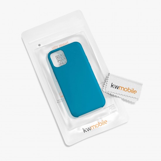 kwmobile telefoonhoesje compatibel met Apple iPhone 12 mini - Hoesje met siliconen coating - Smartphone case in Caribisch blauw