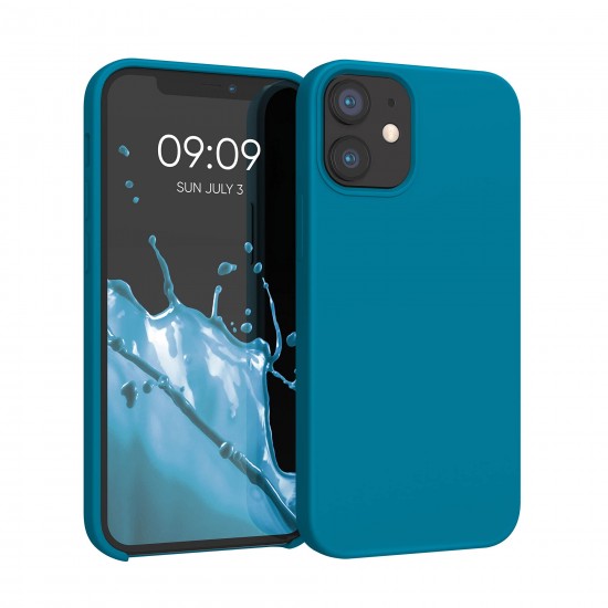 kwmobile telefoonhoesje compatibel met Apple iPhone 12 mini - Hoesje met siliconen coating - Smartphone case in Caribisch blauw