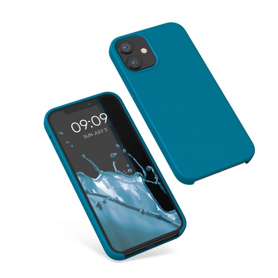 kwmobile telefoonhoesje compatibel met Apple iPhone 12 mini - Hoesje met siliconen coating - Smartphone case in Caribisch blauw