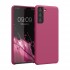 kwmobile telefoonhoesje compatibel met Samsung Galaxy S21 - Hoesje met siliconen coating - Smartphone case in frambozenroze