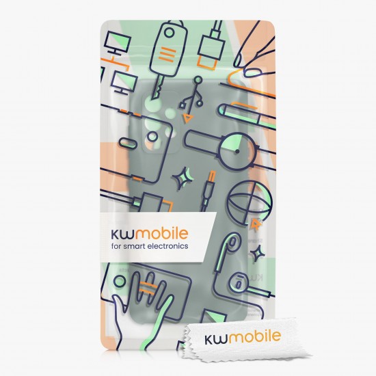 kwmobile telefoonhoesje compatibel met Samsung Galaxy A52 / A52 5G / A52s 5G - Hoesje met siliconen coating - Smartphone case in blauwgroen