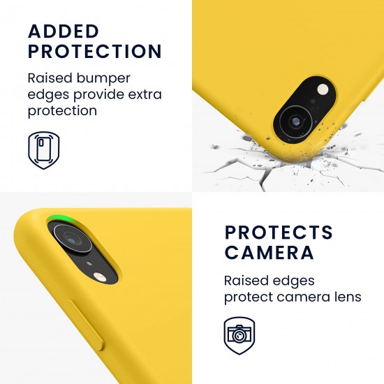 kwmobile telefoonhoesje compatibel met Apple iPhone XR - Hoesje met siliconen coating - Smartphone case in honinggeel