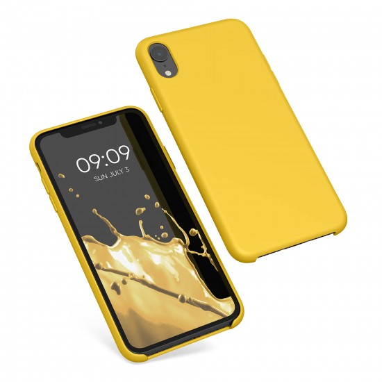 kwmobile telefoonhoesje compatibel met Apple iPhone XR - Hoesje met siliconen coating - Smartphone case in honinggeel