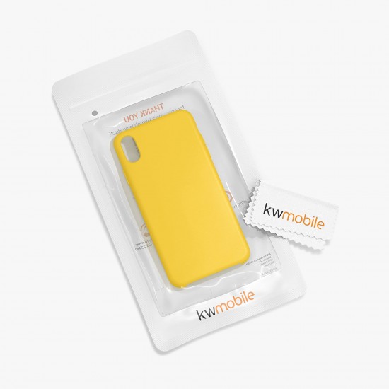 kwmobile telefoonhoesje compatibel met Apple iPhone XR - Hoesje met siliconen coating - Smartphone case in honinggeel