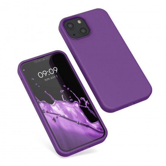 kwmobile telefoonhoesje compatibel met Apple iPhone 13 mini - Hoesje met siliconen coating - Smartphone case in orchidee lila