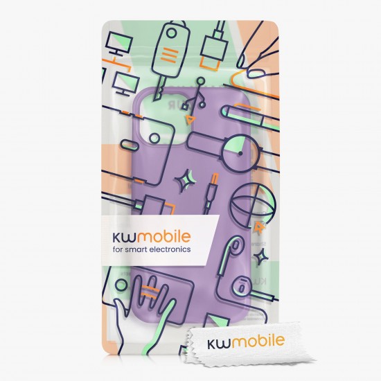 kwmobile telefoonhoesje compatibel met Apple iPhone 13 mini - Hoesje met siliconen coating - Smartphone case in orchidee lila