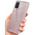 ONEFLOW Glitter Case Telefoonhoesje, compatibel met Samsung Galaxy A51, glitterhoesje, schokbestendig, siliconen, dun hoesje met diamantenstrass, blingbling, Glans - Rosé