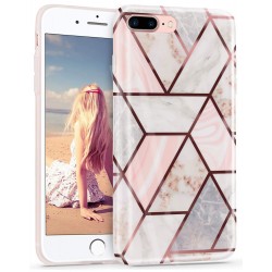 Imikoko Hoesje voor iPhone 7 Plus/iPhone 8 Plus, glitter, bling, roségoud, TPU-siliconen, zacht, slank, beschermhoes, mobieletui, flexibele hoes