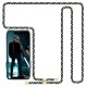 Imikoko mobiele telefoon ketting hoes voor iPhone XR Necklace hoes met koord om te hangen Siliconen mobiele telefoon beschermhoes met band - koord met case om om te hangen, blauw/beige.