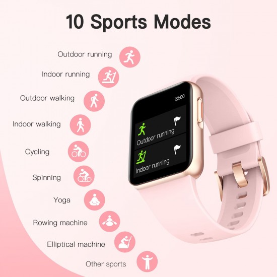 ZOSKVEE Smart Watch, Smartwatch voor Android and iOS met hartslag, bloedzuurstofverzadiging, 1,4 inch dynamisch horlogegezicht IP68 waterdicht, fitness-tracker 30 dagen stand-by voor mannen, vrouwen