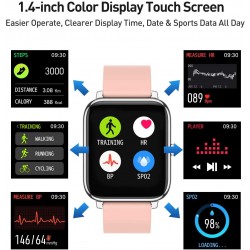 Smart Watch, IDEALROYAL Fitness Tracker met hartslagmeter, slaapmonitor, 1.4 inch touchscreen, waterdicht Smartwatch Bluetooth Camera Control Fitness Horloge voor Man Vrouw Android iOS