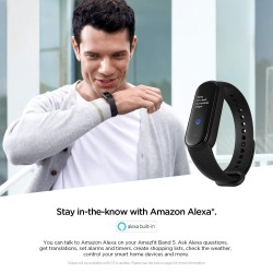 Amazfit Smartwatch Band 5 Fitness Tracker armband met geïntegreerde Alexa, 15 dagen batterijduur, bloedzuurstof, hartslag, slaapmonitoring, digitale klok voor sport