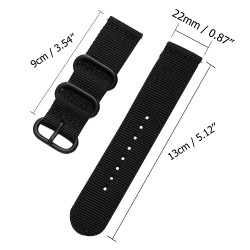 CNYMANY Universele ballistisch horlogebandje, 20 mm, 22 mm, 18 mm, 24 mm, nylon canvas geweven lus, reserveband, armband, gespsluiting, verstelbare sluiting voor smartwatch, sport en fitnesstracker