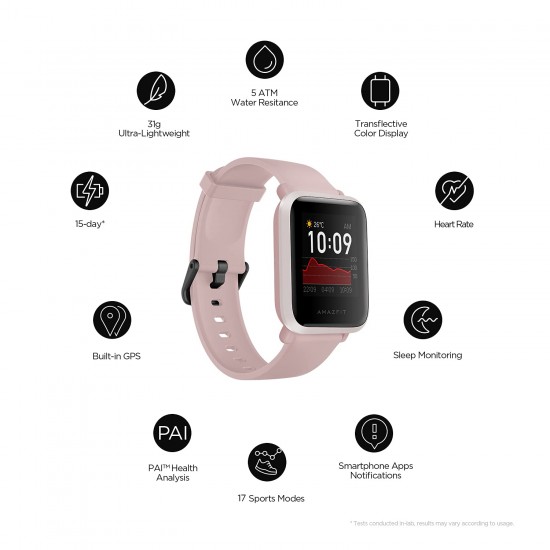 Amazfit Heren Bip S Smartwatch, Vierkant