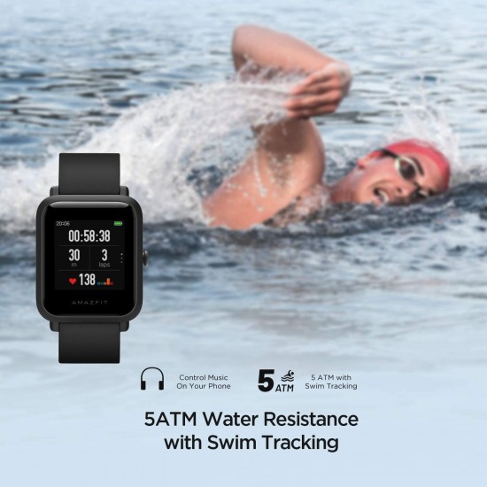 Amazfit Bip S Smartwatch 5 ATM GPS GLONASS Smartwatch met Bluetooth en iOS-connectiviteit, wereldwijde versie (oranje)