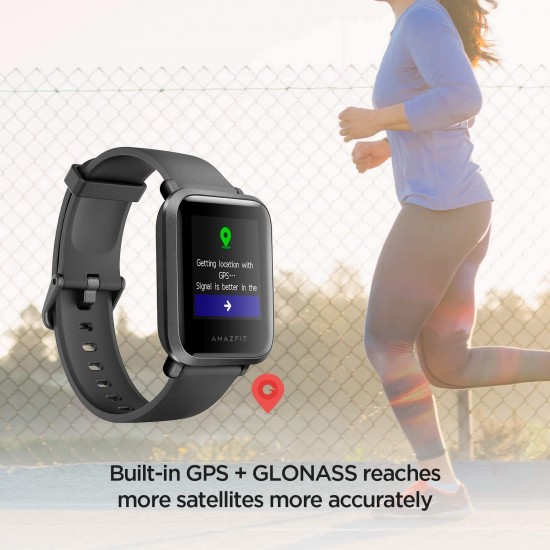 Amazfit Bip S Smartwatch 5 ATM GPS GLONASS Smartwatch met Bluetooth en iOS-connectiviteit, wereldwijde versie (oranje)