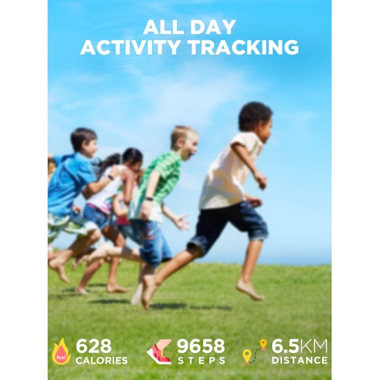 BIGGERFIVE Vigor Fitnesstracker voor Kinderen Meisjes Jongens Tieners, Activiteitstracker, Stappenteller, Hartslagmeter, Slaapmonitor, Stopwatch, IP68 Waterdicht Calorie Health Tracker met Wekker