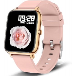 Popglory Smartwatch, 1,4 inch touchscreen, kleurendisplay, IP67 waterdicht, stappenteller, voor dames en heren, fitnesshorloge, 7 sportmodi met hartslag, slaapmonitor, compatibel met iOS en Android