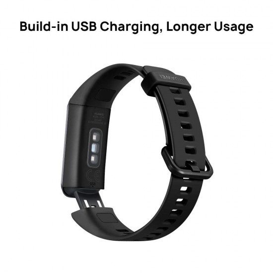 HUAWEI Band 4 Smart Band, fitnessactiviteitentracker met 0,96 „kleurenscherm, 24/7 continue hartslagmeter, slaaptracking, 5ATM waterdicht, tot 6 dagen gebruikstijd, grafietzwart