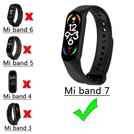 Baaletc 3 gekleurde bandjes voor Xiaomi Mi Band 7 / Xiaomi Mi Band 6/Xiaomi Mi Band 5, kleurrijke reservebandjes in silicone voor Mi Band 7 polsbandje voor smartwatch rekbaar