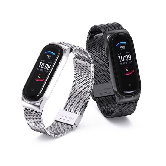 MIJOBS Horlogebandje voor Amazfit Band 5, metalen vervangarmband, compatibel met Amazfit 5 fitnesstracker smartwatch