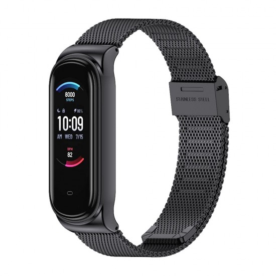 MIJOBS Horlogebandje voor Amazfit Band 5, metalen vervangarmband, compatibel met Amazfit 5 fitnesstracker smartwatch