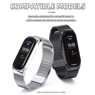 MIJOBS Horlogebandje voor Amazfit Band 5 metalen vervangarmband compatibel met Amazfit 5 fitnesstracker smartwatch