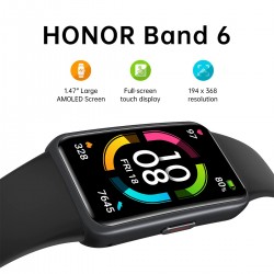 HONOR Band 6 Smartwatch-Activity Trackers, 1,4 inch AMOLED-display, hartslag- en slaapmonitor, 14 dagen batterijduur, vrouwen gezondheid, zwart