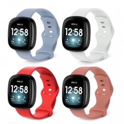 Dilhvy [4 stuks armbanden, compatibel met Fitbit Sense armband/Fitbit Versa 3, silicone, klassiek, sport, verstelbaar, reserveband voor dames en heren, voor Versa 3 and Sense Smartwatch