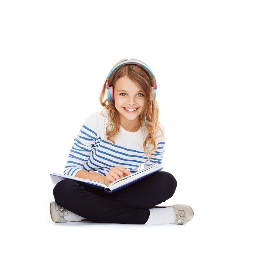 JBL JR310 On-ear kinderhoofdtelefoon in lichtblauw/roze - bedrade koptelefoon met headset en afstandsbediening - ideaal voor school en vrije tijd