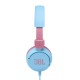 JBL JR310 On-ear kinderhoofdtelefoon in lichtblauw/roze - bedrade koptelefoon met headset en afstandsbediening - ideaal voor school en vrije tijd