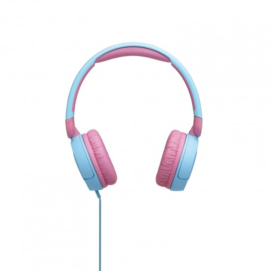 JBL JR310 On-ear kinderhoofdtelefoon in lichtblauw/roze - bedrade koptelefoon met headset en afstandsbediening - ideaal voor school en vrije tijd