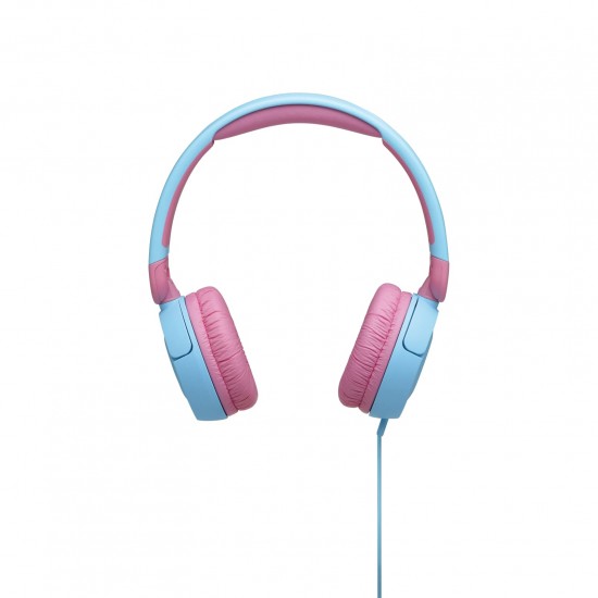 JBL JR310 On-ear kinderhoofdtelefoon in lichtblauw/roze - bedrade koptelefoon met headset en afstandsbediening - ideaal voor school en vrije tijd