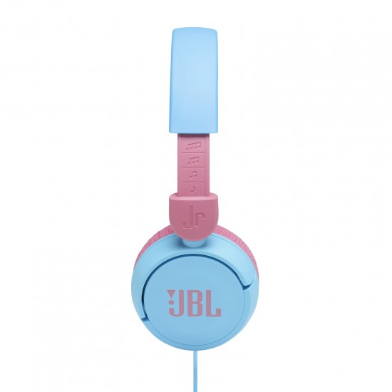 JBL JR310 On-ear kinderhoofdtelefoon in lichtblauw/roze - bedrade koptelefoon met headset en afstandsbediening - ideaal voor school en vrije tijd