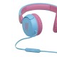 JBL JR310 On-ear kinderhoofdtelefoon in lichtblauw/roze - bedrade koptelefoon met headset en afstandsbediening - ideaal voor school en vrije tijd