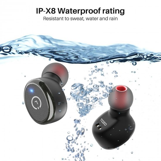 TOZO T10 Bluetooth 5.3 Oordopjes Echte Draadloze Stereo-koptelefoon IPX8 Waterdicht In Het oor Draadloos Oplaadetui Ingebouwde Microfoon Headset Premium Geluid Met Diepe Bas Voor Hardloopsporten Zwart