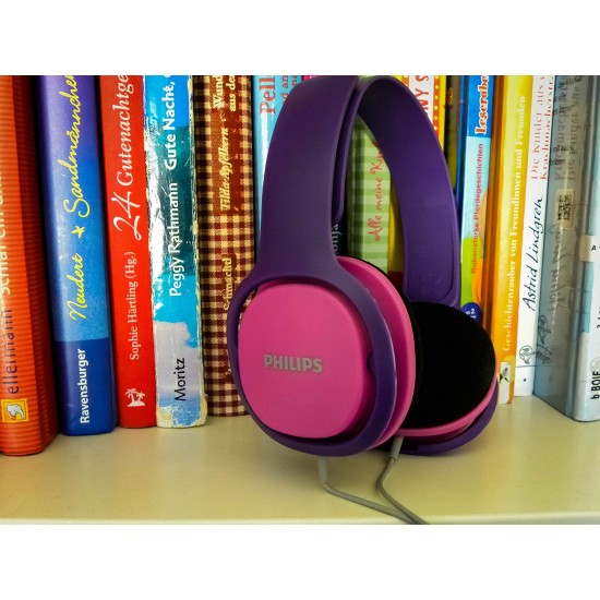 Philips Audio SHK2000PK/00 Hoofdtelefoon voor Kinderen, On-Ear (Geluidsisolatie, Volumebeperking, Ergonomische Beugel, 32 mm Neodymium-Luidsprekerdriver), Roze