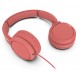 Philips H4105Rd/00 On-Ear-Koptelefoon Met Microfoon (Afstandsbediening In Snoer, Opvouwbaar Design, Schuine Aansluiting, Gewatteerde Hoofdband, Geluidsisolatie) Rood - 2020/2021 Model