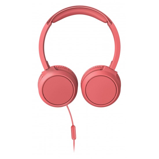 Philips H4105Rd/00 On-Ear-Koptelefoon Met Microfoon (Afstandsbediening In Snoer, Opvouwbaar Design, Schuine Aansluiting, Gewatteerde Hoofdband, Geluidsisolatie) Rood - 2020/2021 Model