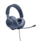 JBL Quantum 100, bedrade over ear gaming headset met afneembare microfoon, compatibel met meerdere platforms, in blauw