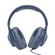 JBL Quantum 100, bedrade over ear gaming headset met afneembare microfoon, compatibel met meerdere platforms, in blauw