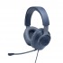 JBL Quantum 100, bedrade over ear gaming headset met afneembare microfoon, compatibel met meerdere platforms, in blauw