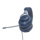 JBL Quantum 100, bedrade over ear gaming headset met afneembare microfoon, compatibel met meerdere platforms, in blauw