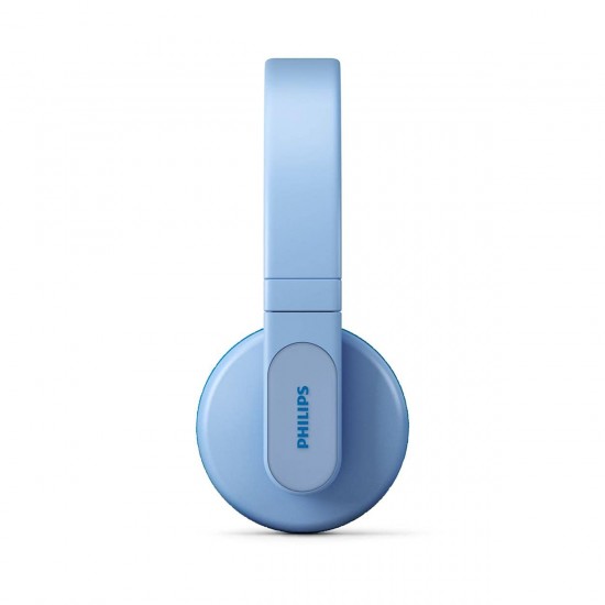 Philips Kids Draadloze on-ear-koptelefoon, draadloze koptelefoon voor kinderen met Bluetooth met gelimiteerd volume, 28 uur afspeeltijd, kleurrijk ontwerp and lichtgewicht, blauw met lampjes